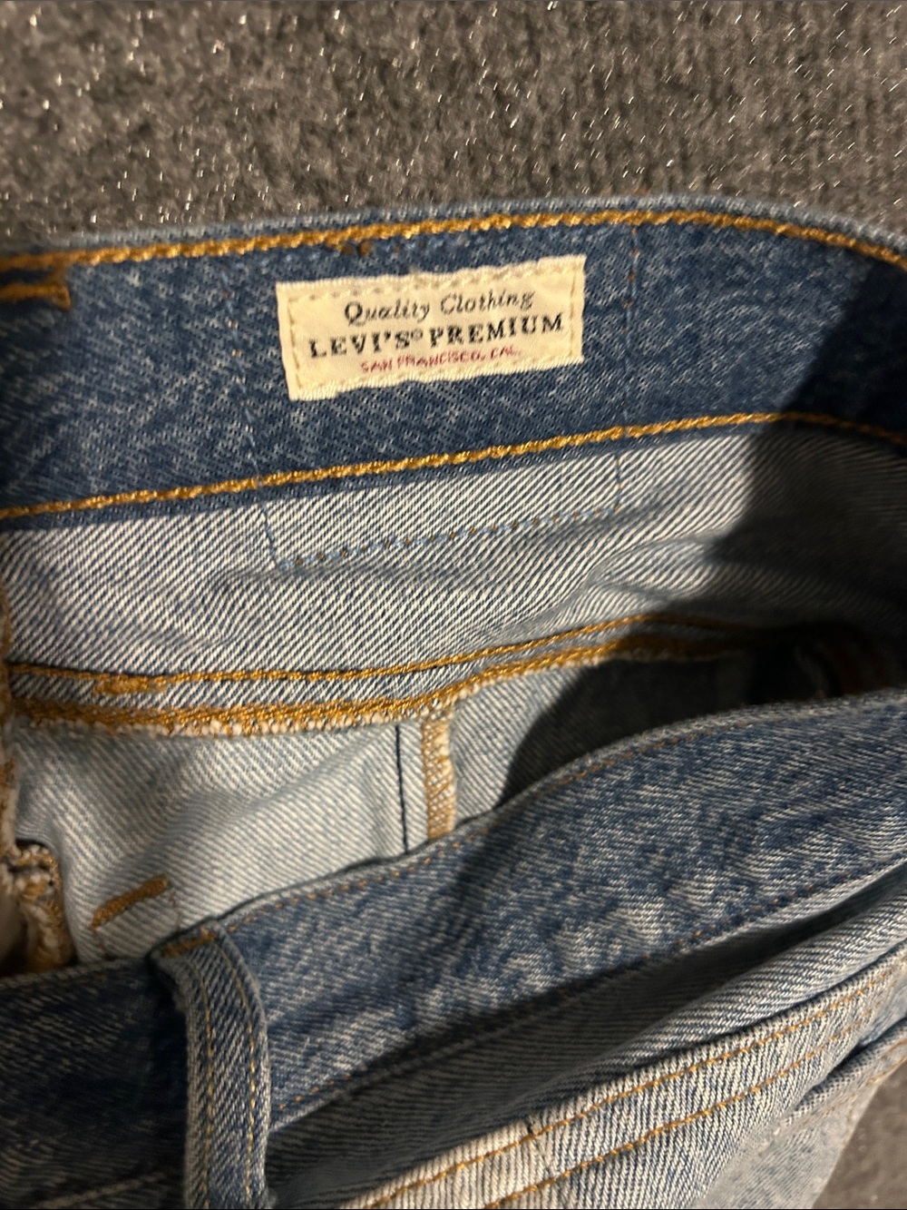 Levi's premium Two-Tone Blue Cutoff Denim Shorts - Picture 3 of 6